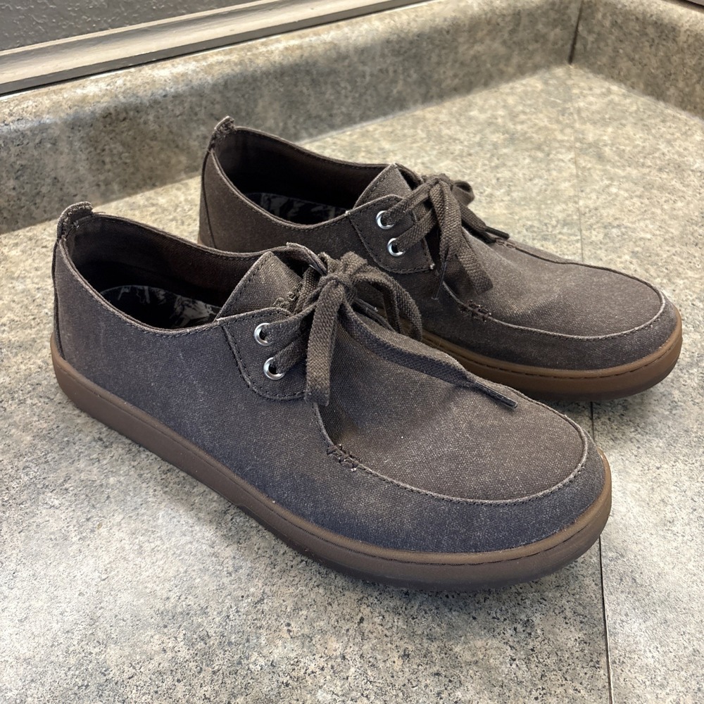 LL Bean Campside 2-Eye Brown Canvas Boat Shoe Loafers 505999 Men's Size 9.5M